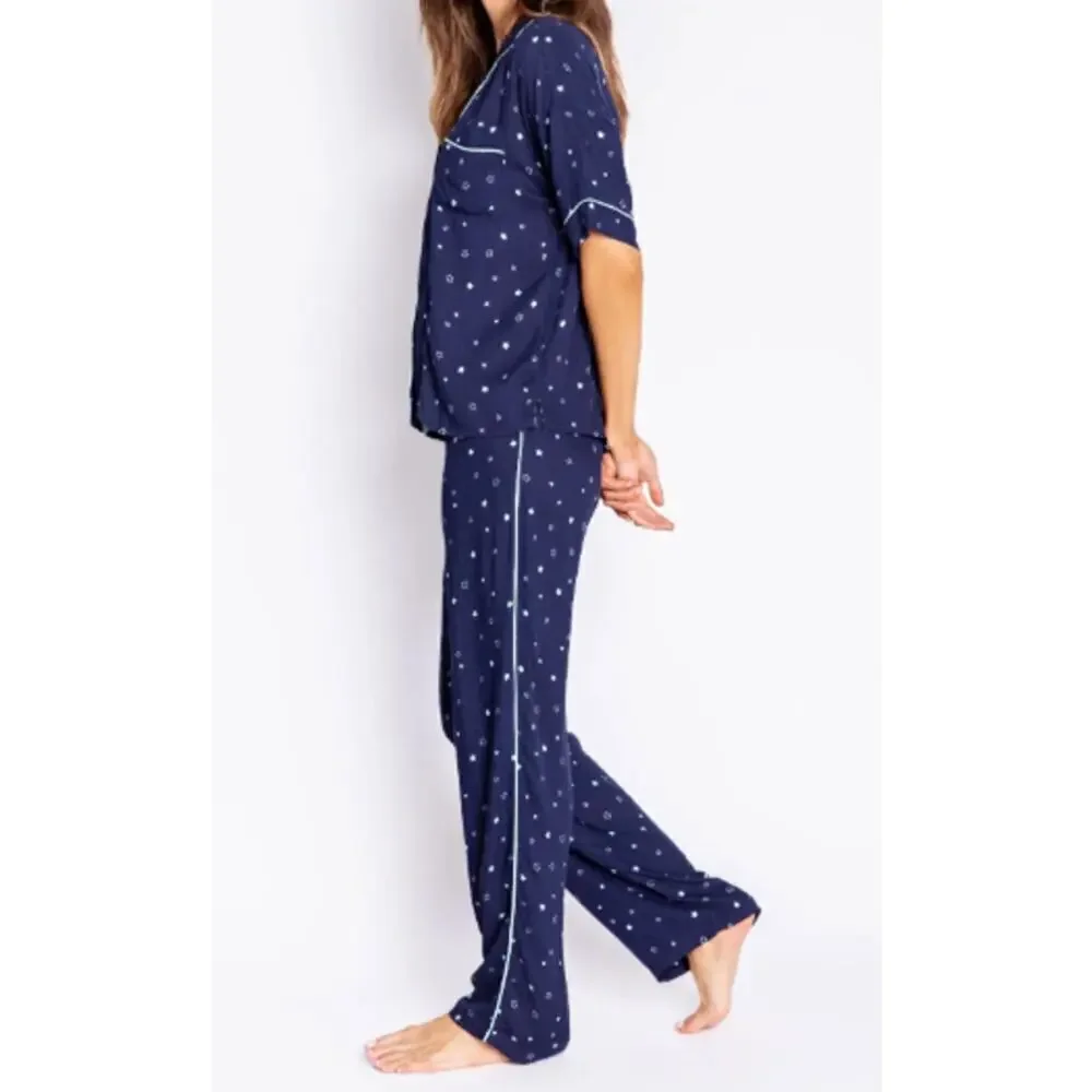 PJ Salvage Women's Midnight Blue Sky Pajama Set Size M
